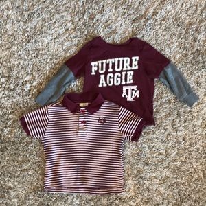 Texas A&M: Kid’s long sleeve t-shirt & polo shirt